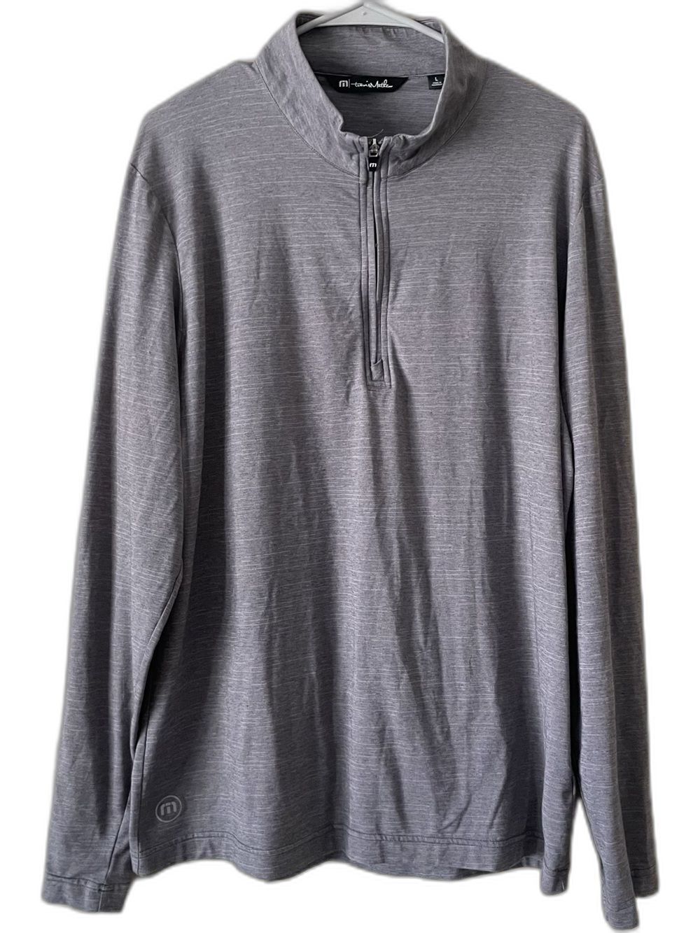 TravisMathew Large - Havasu 2.0 men's 1/4 zip golf pullover, heathered grey